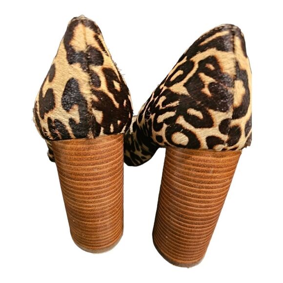 LOUISE ET CIE Leopard Print Ponyhair Block Heels - Size 10 1/2 - Picture 4 of 7